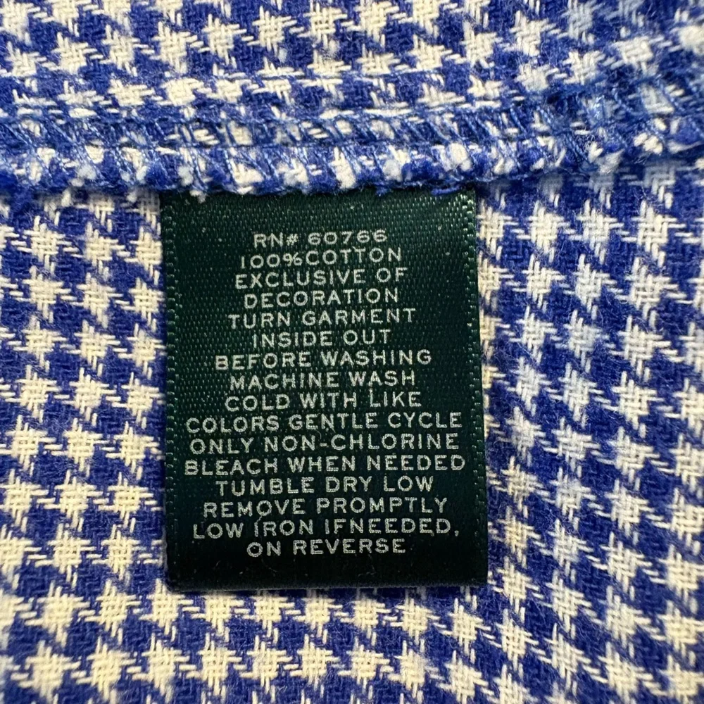 Lauren Ralph Lauren Sleep Shirt Pajamas Blue Gingham Size M - Picture 11 of 11